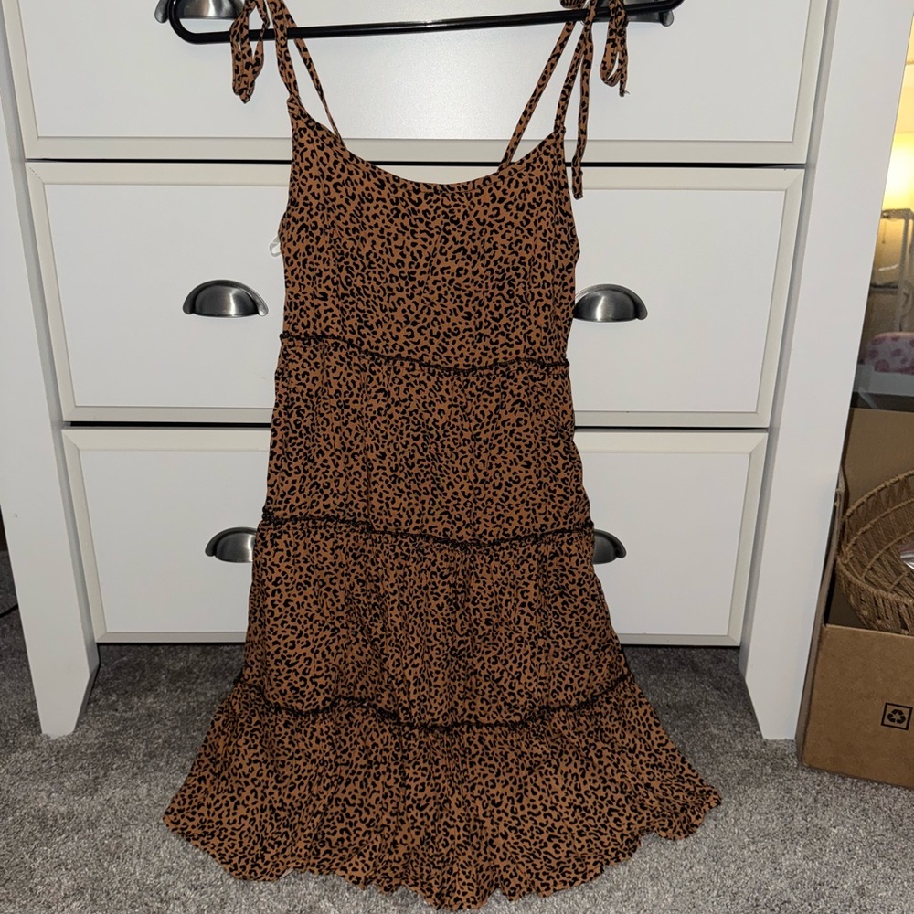 Leopard Print Tiered Dress